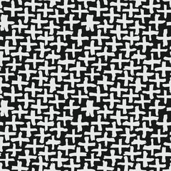 Dry brush made cross. Urban background with trendy graffiti style elements. Grunge brush doodle shapes seamless pattern. Hand drawn background. Vector wallpaper
