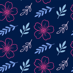 Minimalist botanical seamless pattern design