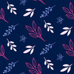 Minimalist botanical seamless pattern design