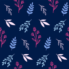 Minimalist botanical seamless pattern design