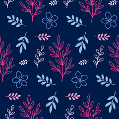 Minimalist botanical seamless pattern design