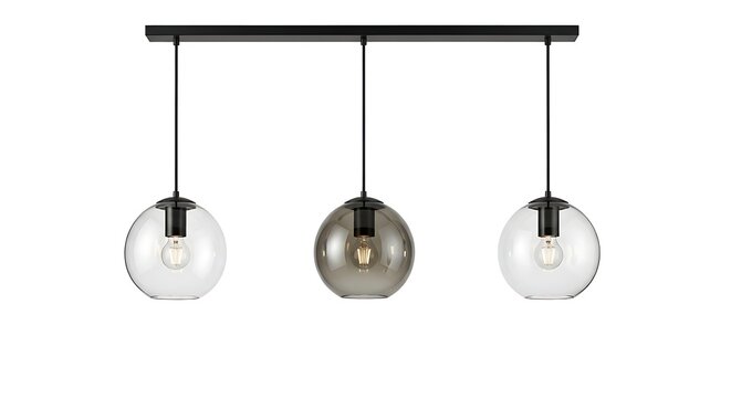 Modern black pendant lights with clear glass globes