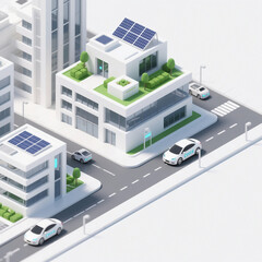 Isometric Futuristic Smart City Concept