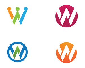W letters business logo and symbols template icon app