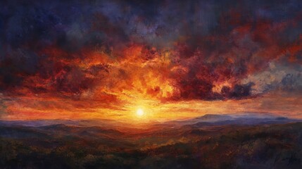 Fototapeta premium Dark Clouds at Sunset