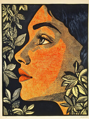 Illustrative Woman Face - Close Up