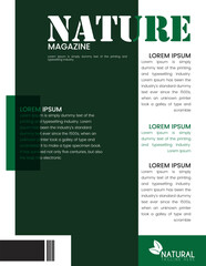 Nature's Essence – The Green Awakening, Verdant Serenity: A Lush Botanical Escape Cover Desgin, Magazine design poster design