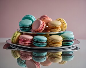 colorful macaroons isolated on white background