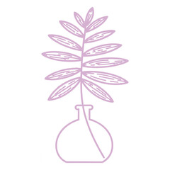 Pink Leaf in Transparent Vase Sketch