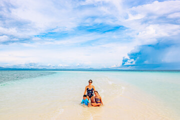 Family at Kalanggaman Island, Malapascua, Cebu, Philippines