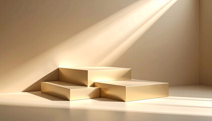 Empty space for displaying products with abstract steps and stairs.