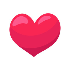Vibrant Red Heart Icon on White Background Symbolizing Love, Passion, and Affection in a Minimalist and Modern Design