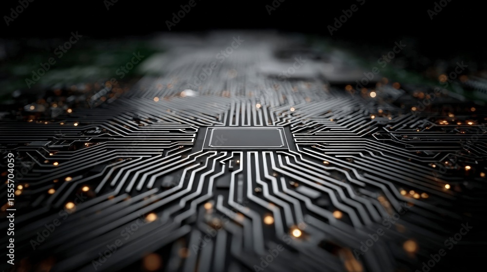 Aufkleber high tech circuit board abstract technology background digital electronic microchip c