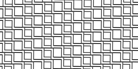 Seamless geometric pattern. Black and white lines abstract texture.  White square paneling on the wall .