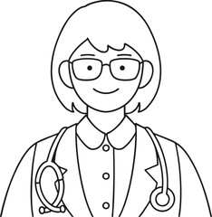 a female doctor hanging a stethoscope
