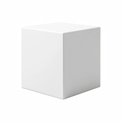 Plain white cube box with minimal design isolated on white background