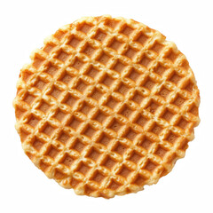 Single stroopwafel cookie isolated on white background