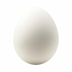 Single white egg isolated on white background