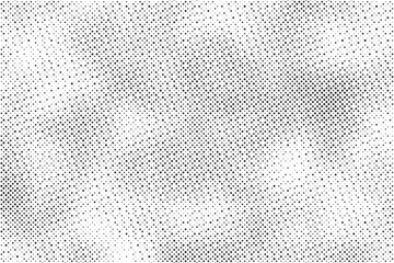 Grunge halftone gradient background. Faded grit noise texture. White and black sand wallpaper. Retro pixelated backdrop. Anime or manga style comic overlay. Vector graphic design textured template	