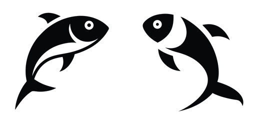 Abstract Fish Logo Vector – Modern Black Silhouette Design"
