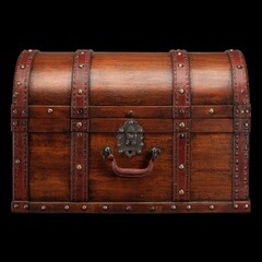 Fototapeta premium Vintage Wooden Treasure Chest with Decorative Metal Accents
