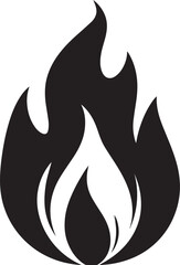 Classic Fire Flame Silhouette in Black | Vector Style Burning Illustration
