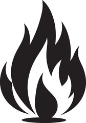 Classic Fire Flame Silhouette in Black | Vector Style Burning Illustration