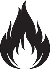 Classic Fire Flame Silhouette in Black | Vector Style Burning Illustration