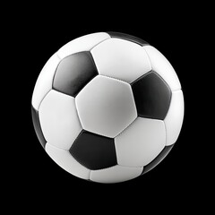 Fototapeta premium Classic Soccer Ball on a Black Background for Sports Theme Design