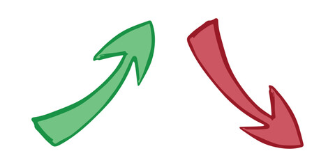 Hand drawn arrow symbol. Business clipart. Single element for design