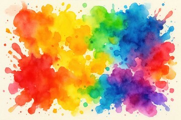 Vibrant birthday splashes, colorful watercolors, joyful birthday theme, festive design