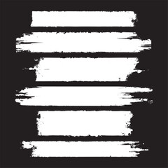 Brush strokes vector paintbrush set round grunge design elements long text boxes dirty distress texture banners ink splatters grungy painted objects
