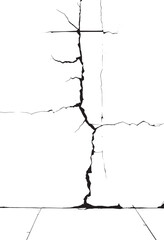 cracked ground with cracks line, crack on concrete