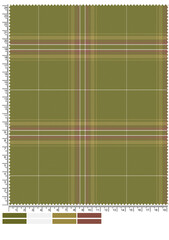 Olive Green and Maroon Plaid Woven Fabric
