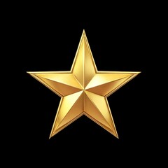 Obraz premium Golden Five-Pointed Star on Black Background for Creative Use