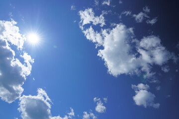 sky and clouds with sun