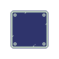 Pixel art dialog box or frame retro 8-bit UI window background minimalist frame, user interface window or dialog box retro style, retro game HUDs, menus, RPG dialogs, or digital overlays.