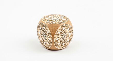 wooden dice on a white background