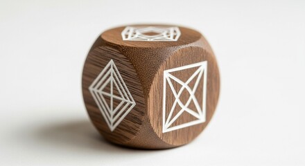 wooden dice on a white background