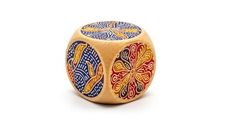 wooden dice on a white background