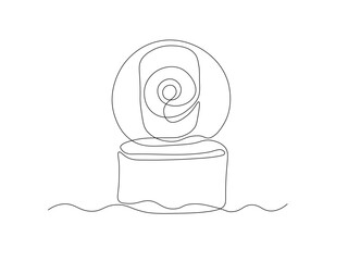 Abstract surveillance camera,baby monitor, continuous single one line art hand drawing sketch logo