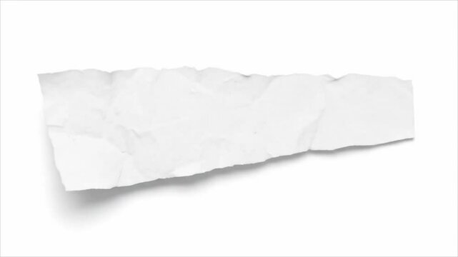 Torn white paper strip on a plain background 