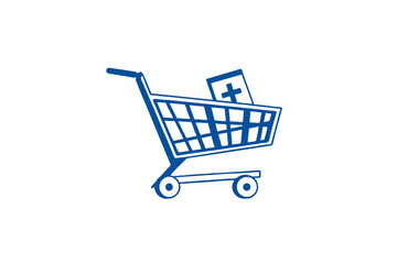 cart icon blue long