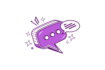 chat bubble neon purple gradient style