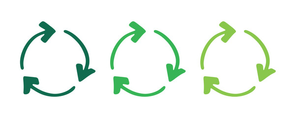 Hand drawn recycle arrow icon Recycling resources symbol Reuse of materials, zero waste, green environment, saving the planet