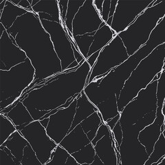 Black marble cracks background. Marbling venetian plaster pattern. Abstract stone texture. Good for ceramic tiles, wallpapers print. Vector