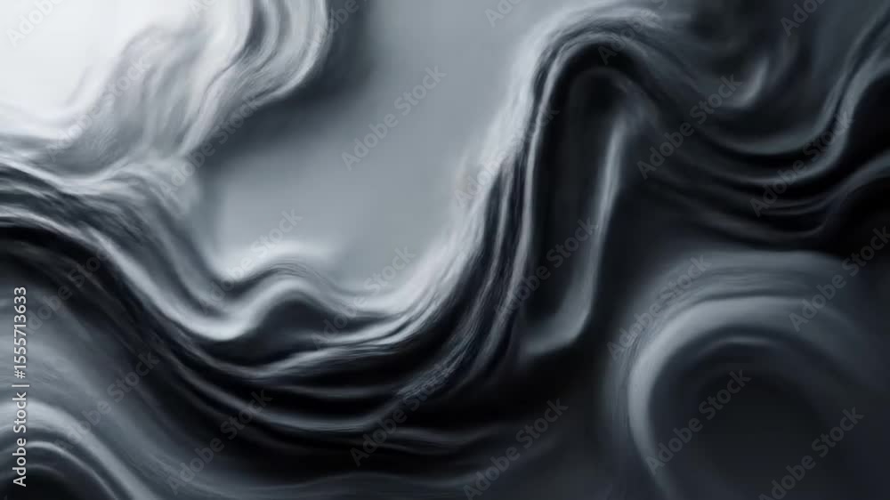 Poster abstract gray waves: fluid motion and dynamic swirls