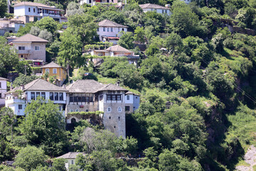 Obraz premium View of the old town of the Albanian city of Gjirokastra