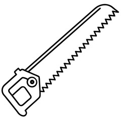 Vintage Saw Line Art Vector