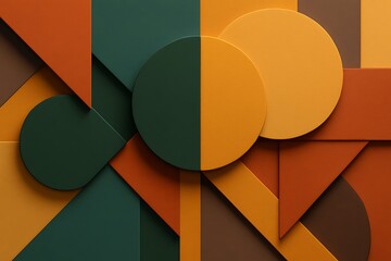 Colorful Abstract Geometric Art in Earth Tones